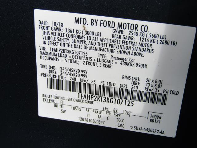 Certified 2019 Ford Taurus SHO w/ Driver Assist Package image 29