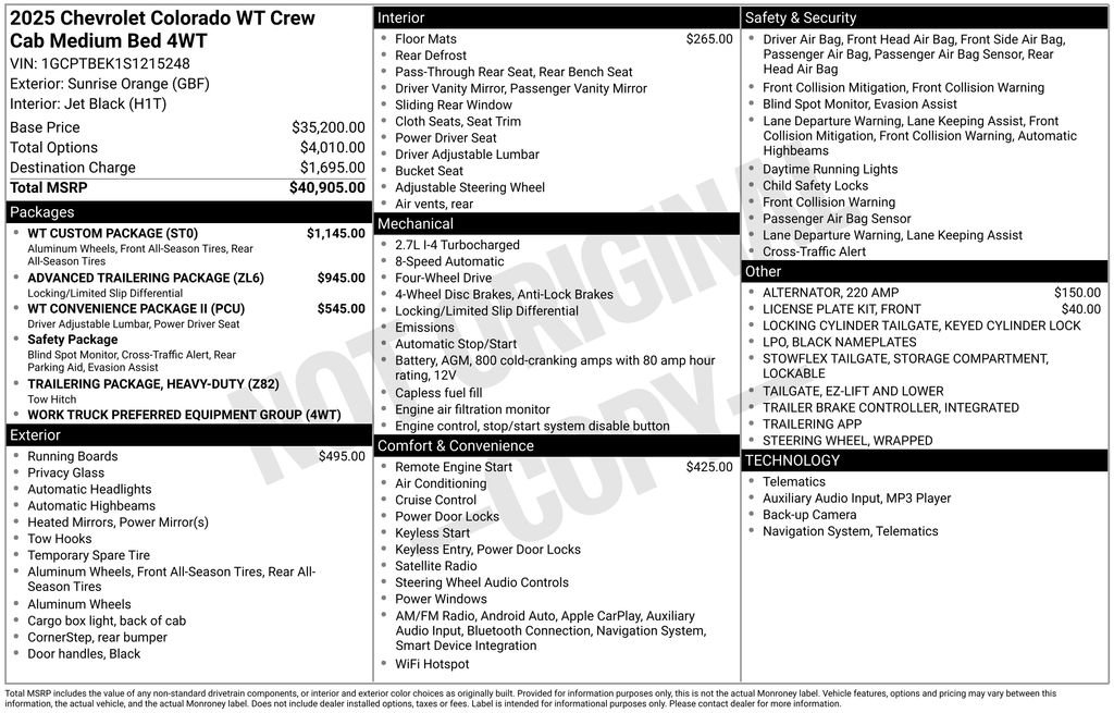 New 2025 Chevrolet Colorado W/T w/ WT Custom Package image 51