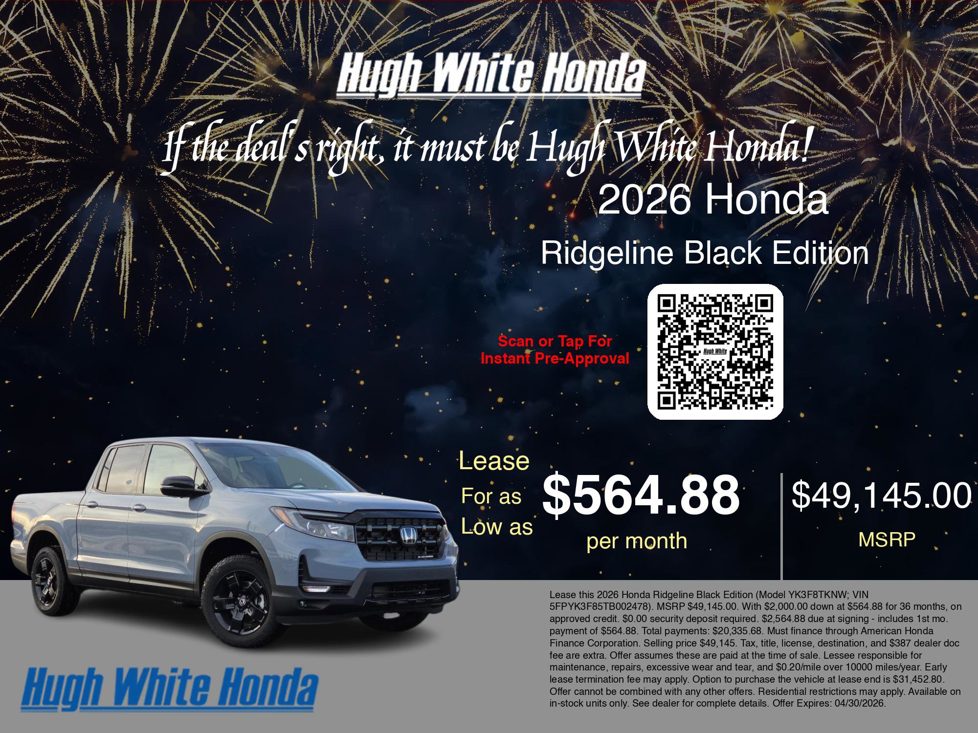 New 2026 Honda Ridgeline Black Edition image 3