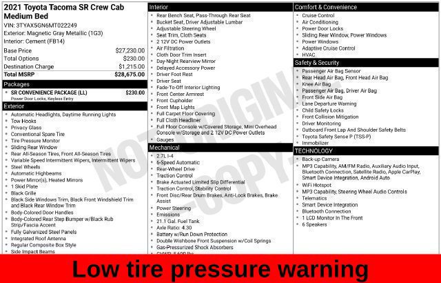 Used 2021 Toyota Tacoma SR w/ SR Convenience Package RWD image 29