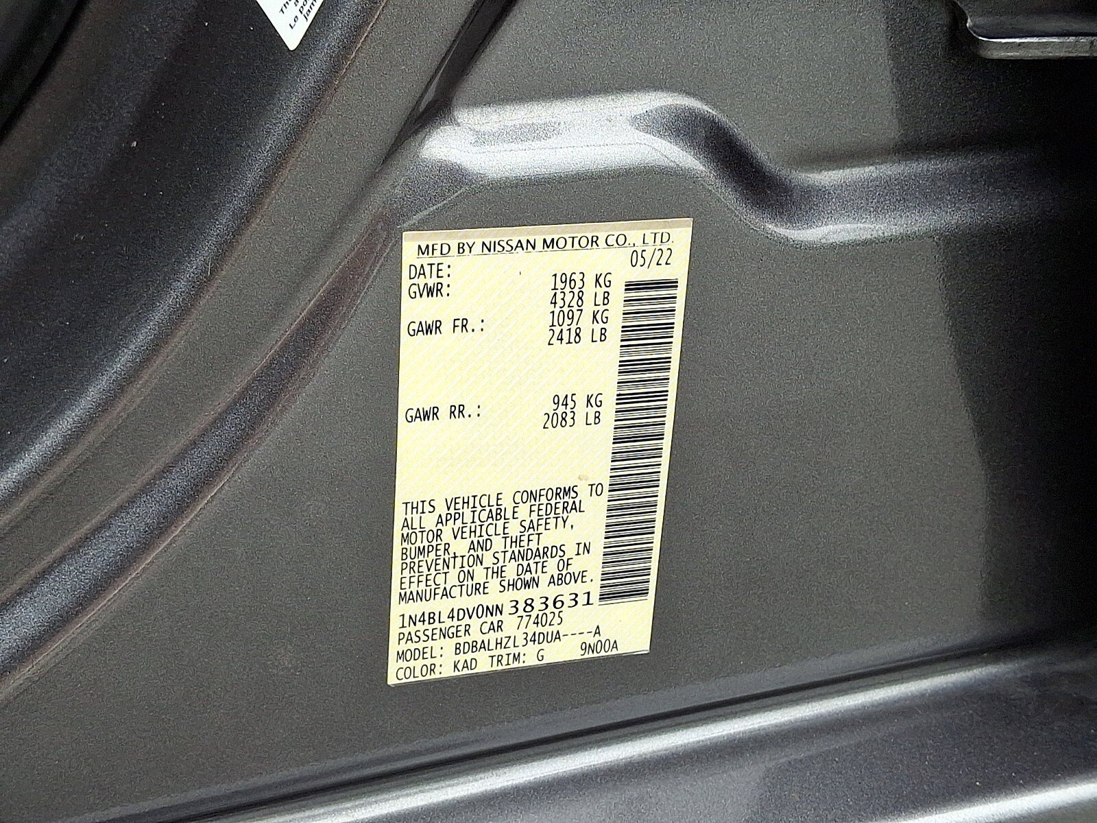 Certified 2022 Nissan Altima 2.5 SV FWD image 26
