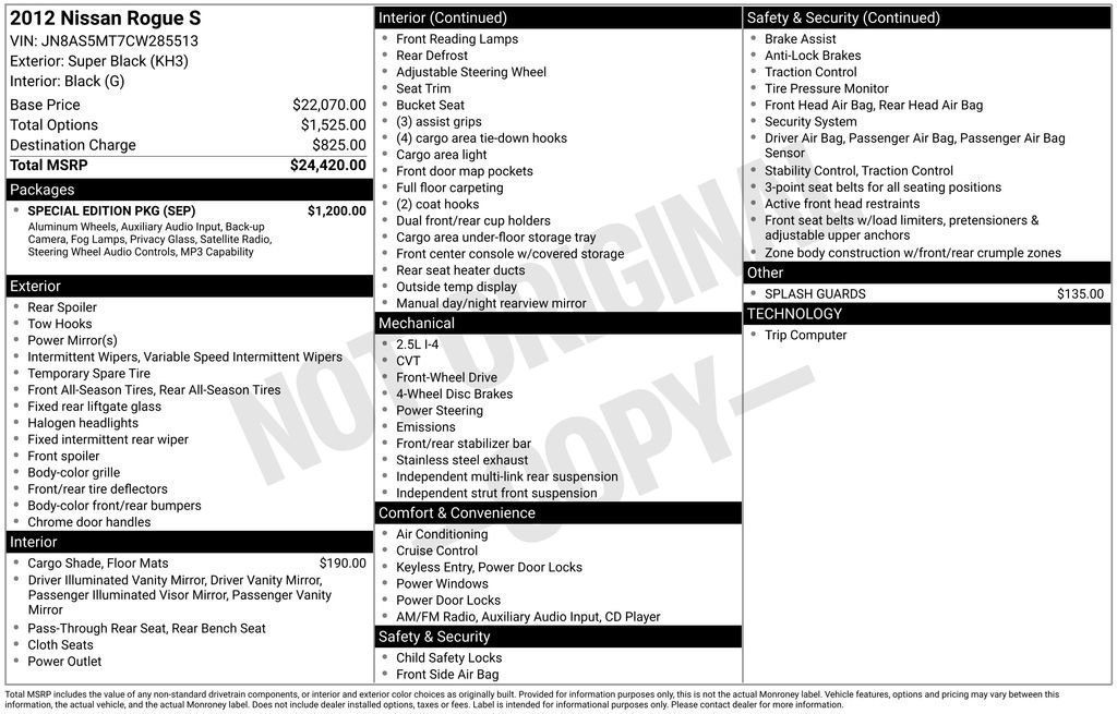 Used 2012 Nissan Rogue S w/ Special Edition Pkg FWD image 24