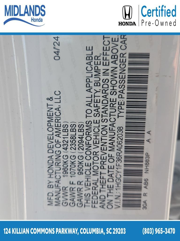 Certified 2024 Honda Accord EX image 30