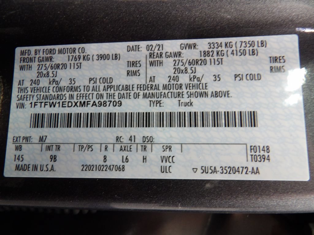Used 2021 Ford F150 Platinum w/ Equipment Group 701A High AWD/4WD image 63