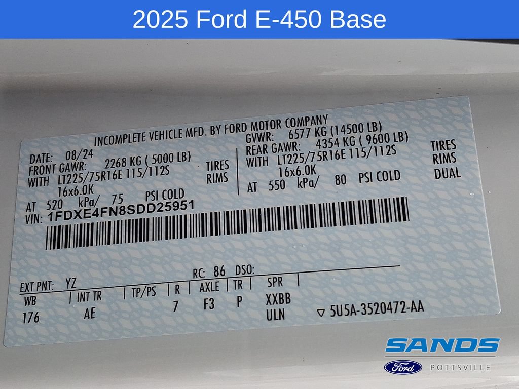 New 2025 Ford E-450 and Econoline 450 Super Duty w/ Driver's Safety Package RWD image 15