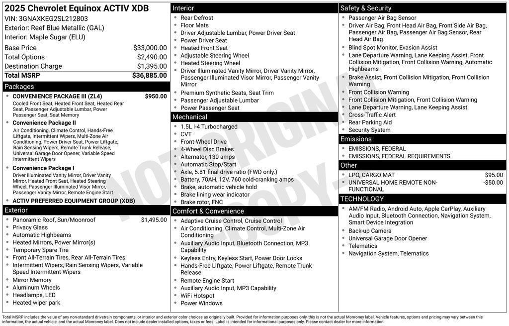 New 2025 Chevrolet Equinox ACTIV w/ Convenience Package III image 18
