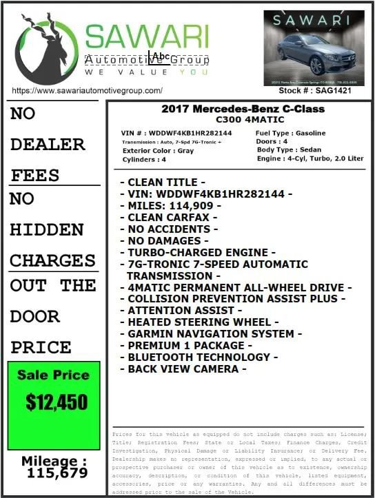 Used 2017 Mercedes-Benz C 300 4MATIC Sedan image 28