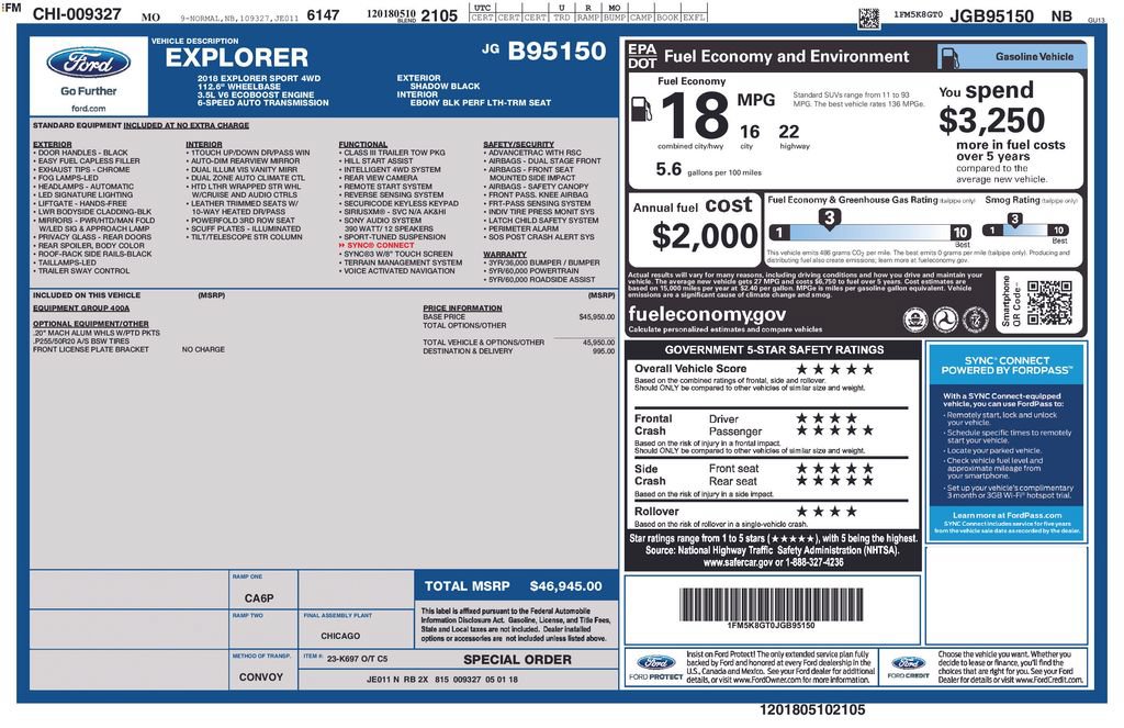Used 2018 Ford Explorer Sport AWD/4WD image 34