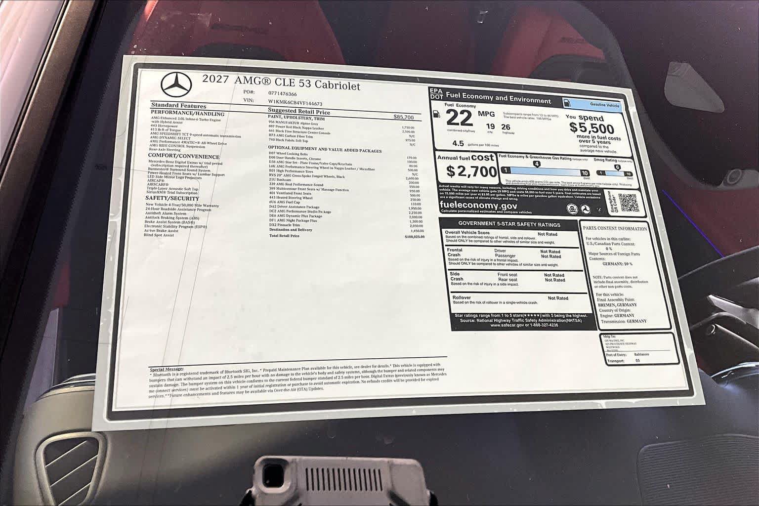 New 2027 Mercedes-Benz CLE 53 AMG 4MATIC Cabriolet image 18