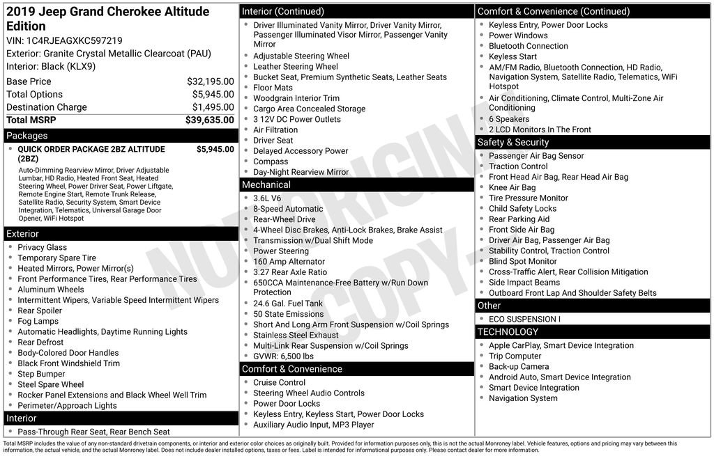 Used 2019 Jeep Grand Cherokee Altitude image 16