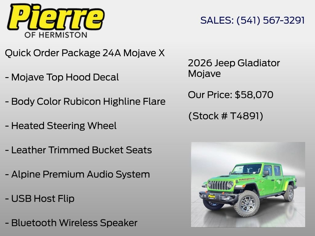 New 2026 Jeep Gladiator Mojave AWD/4WD image 12