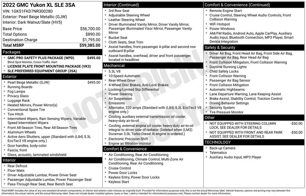 Used 2022 GMC Yukon XL SLE w/ Gmc Pro Safety Plus Package image 33