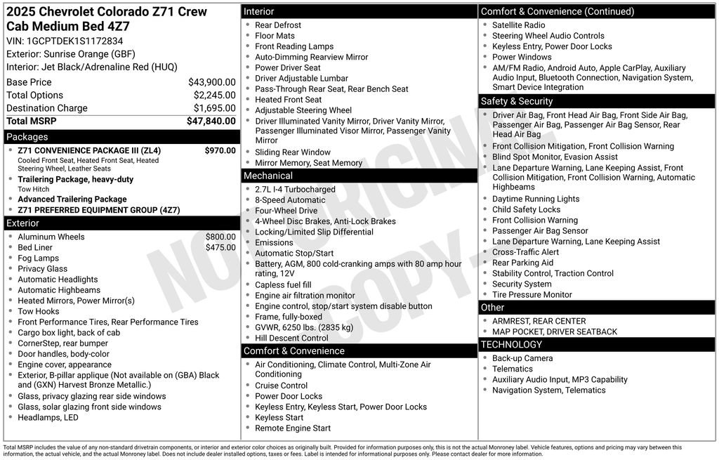 Used 2025 Chevrolet Colorado Z71 w/ Z71 Convenience Package 2 AWD/4WD image 29