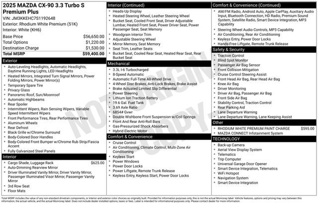 Certified 2025 MAZDA CX-90 3.3 Turbo S w/ Premium Plus image 29