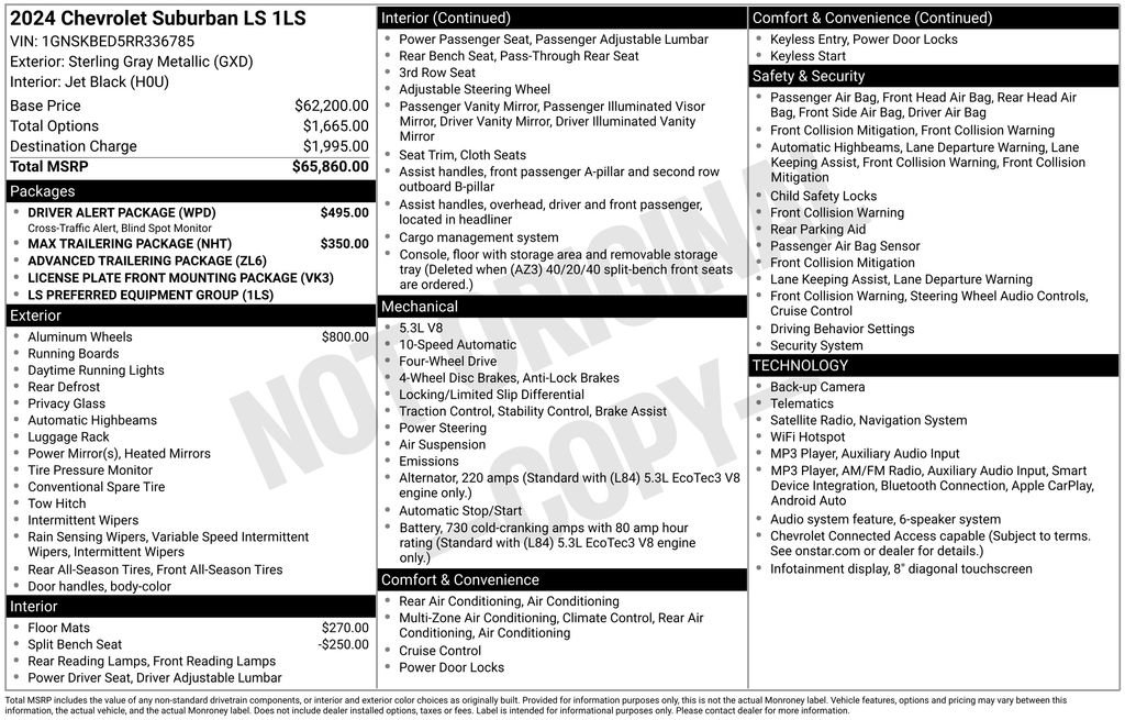 Used 2024 Chevrolet Suburban LS w/ Driver Alert Package AWD/4WD image 27