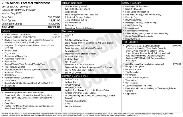 Used 2025 Subaru Forester Wilderness AWD/4WD image 33
