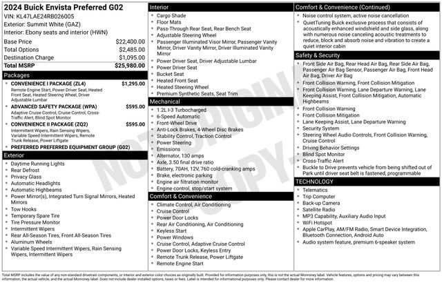 Used 2024 Buick Envista Preferred w/ Convenience I Package FWD image 7