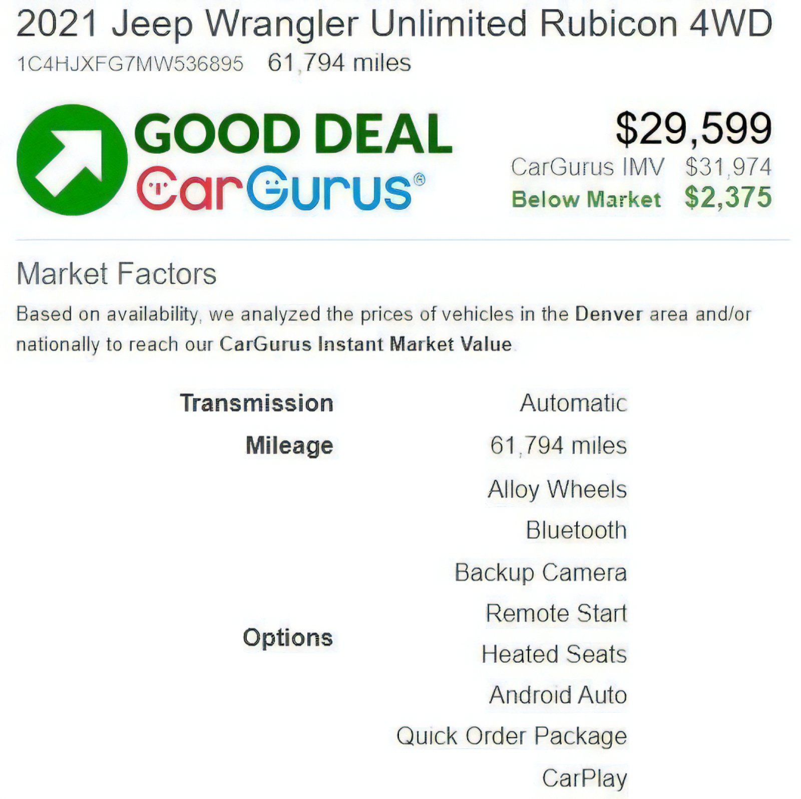 Used 2021 Jeep Wrangler Unlimited Rubicon w/ Cold Weather Group AWD/4WD image 3