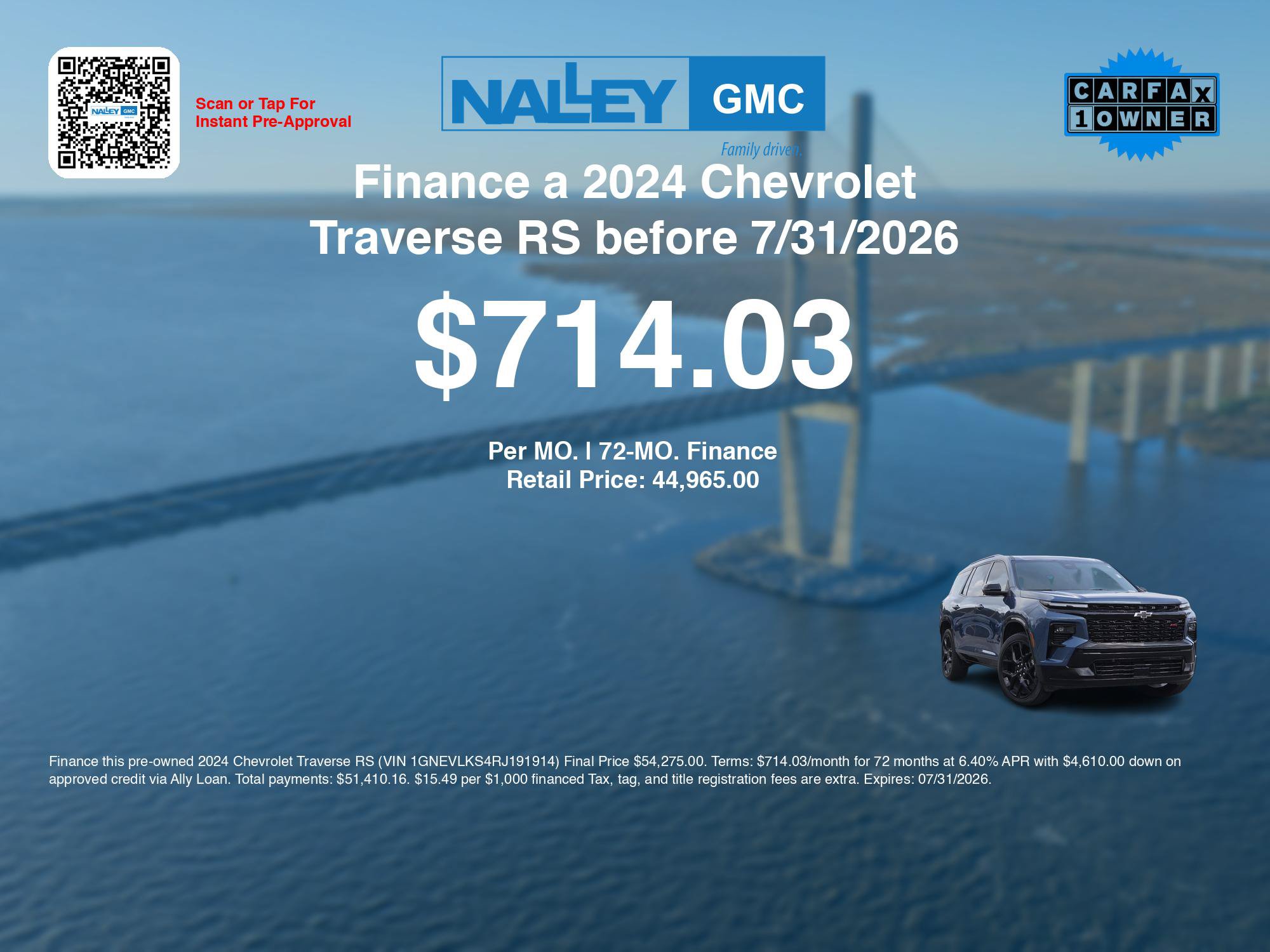 Used 2024 Chevrolet Traverse RS AWD/4WD image 3