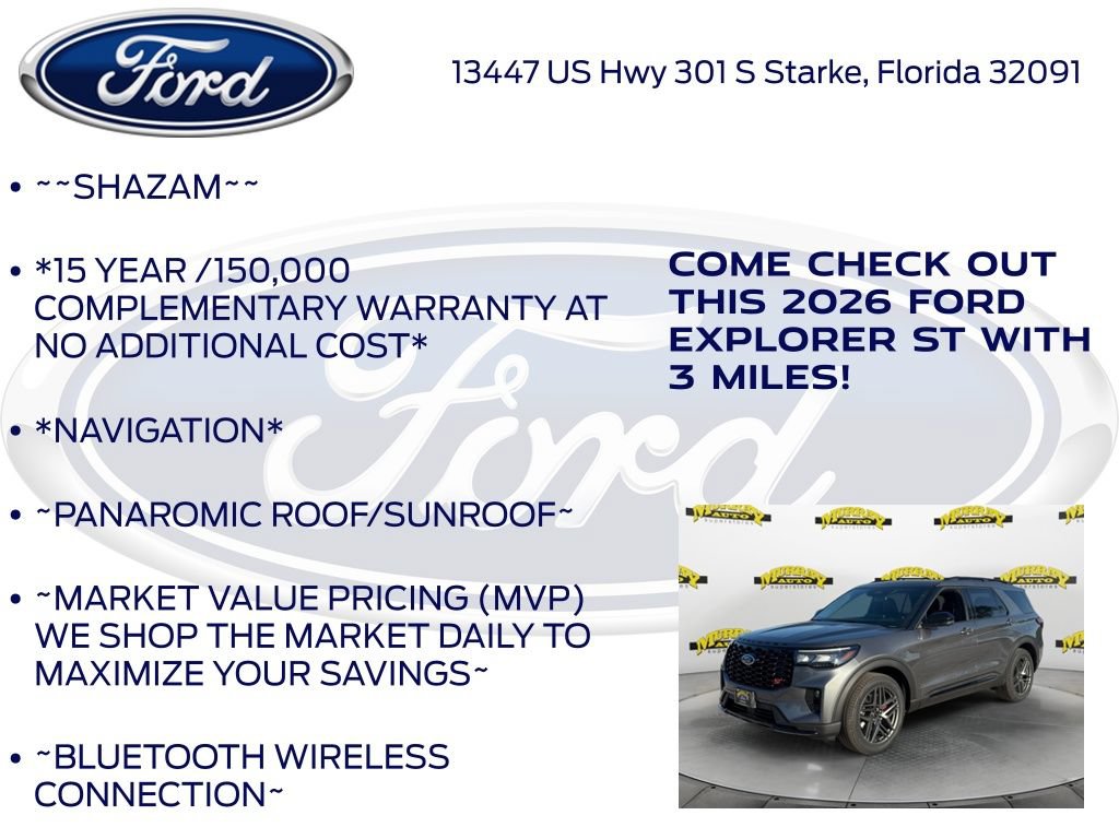 New 2026 Ford Explorer ST w/ Sun And Sound Package RWD image 5