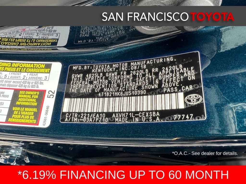 Certified 2018 Toyota Camry SE FWD image 40