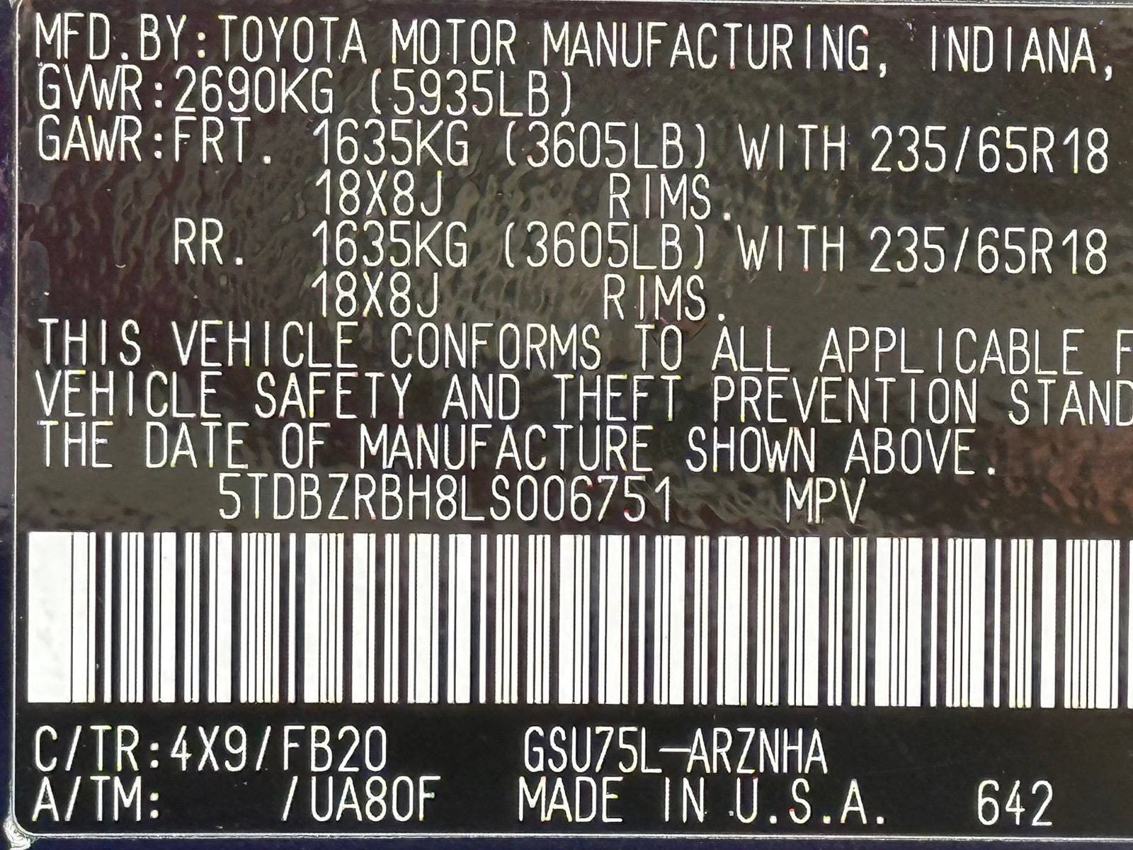 Used 2020 Toyota Highlander LE AWD/4WD image 51