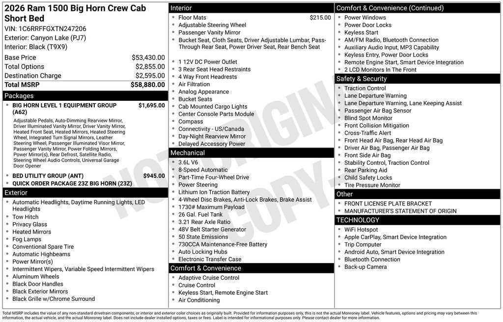 Used 2026 RAM 1500 Big Horn AWD/4WD image 4
