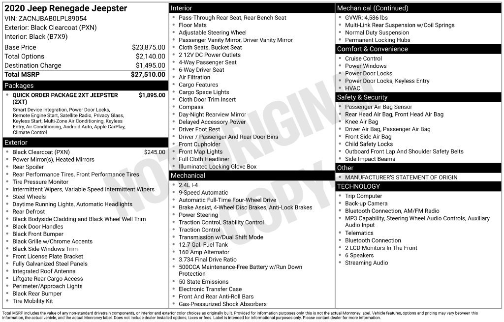 Used 2020 Jeep Renegade Sport AWD/4WD image 5