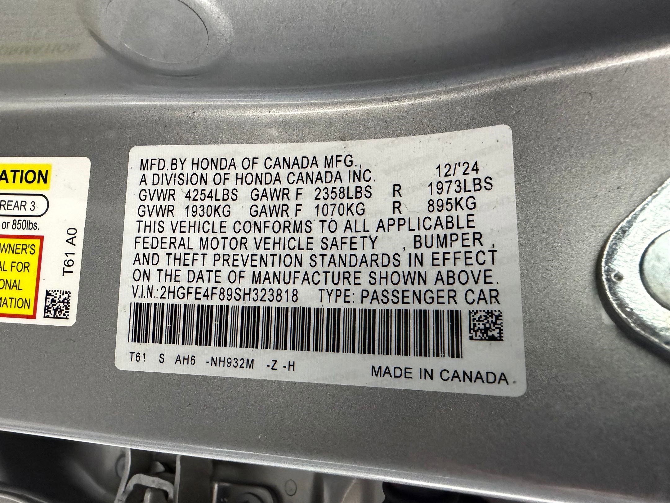 Certified 2025 Honda Civic FWD Hybrid Sedan image 17