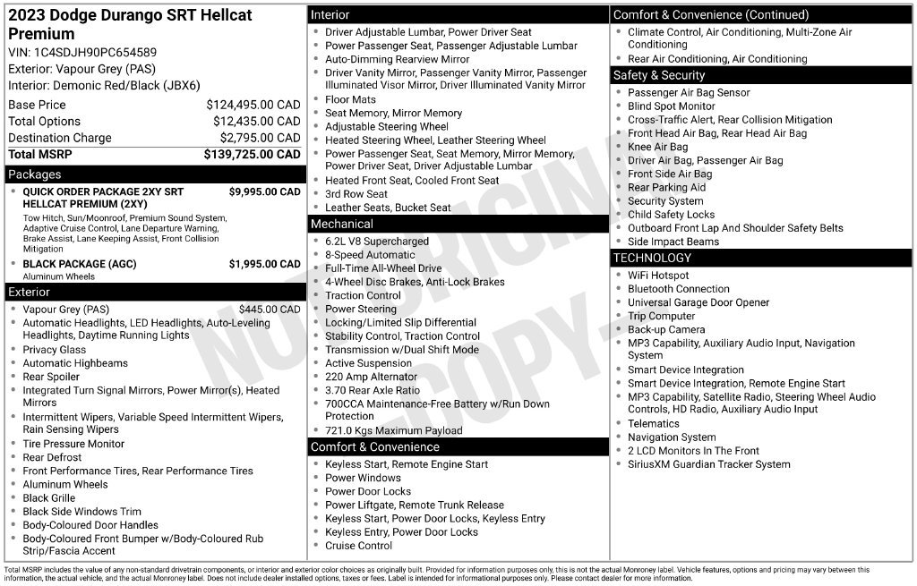 Used 2023 Dodge Durango SRT Hellcat AWD/4WD image 18