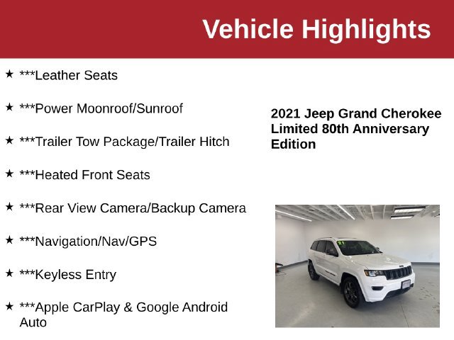 Used 2021 Jeep Grand Cherokee Limited w/ Quick Order Package 28K 80th AWD/4WD image 10