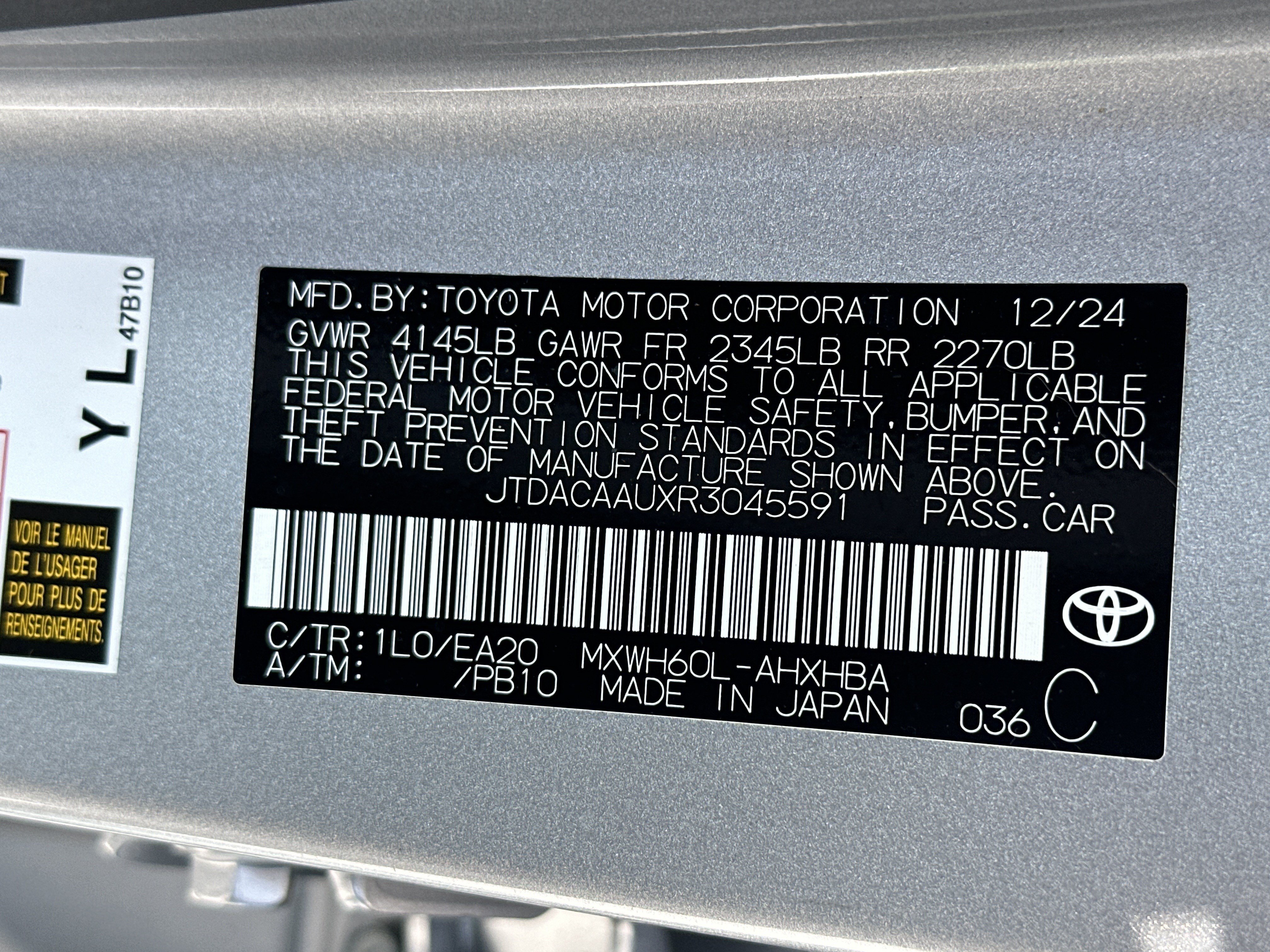 Certified 2024 Toyota Prius Limited FWD image 35