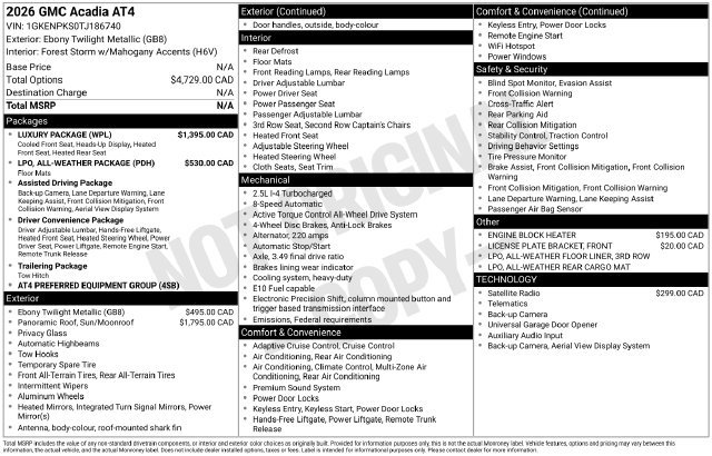 Used 2026 GMC Acadia AT4 w/ Luxury Package AWD/4WD image 48
