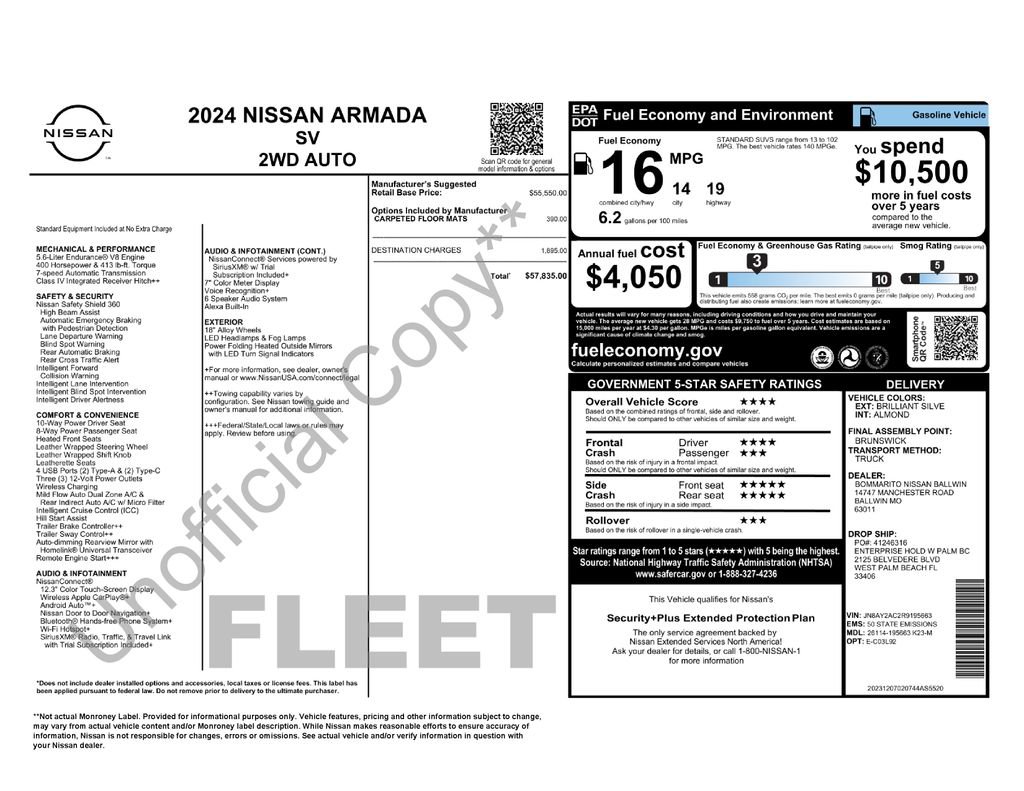 Used 2024 Nissan Armada SV RWD image 16
