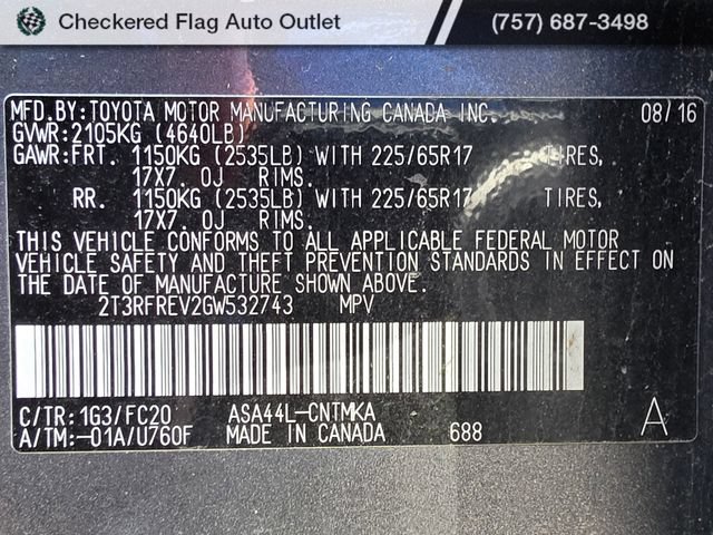 Used 2016 Toyota RAV4 XLE AWD/4WD image 22