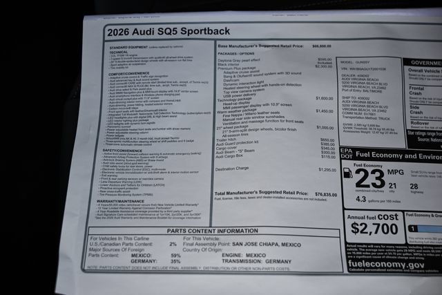 New 2026 Audi SQ5 Premium Plus AWD/4WD image 26