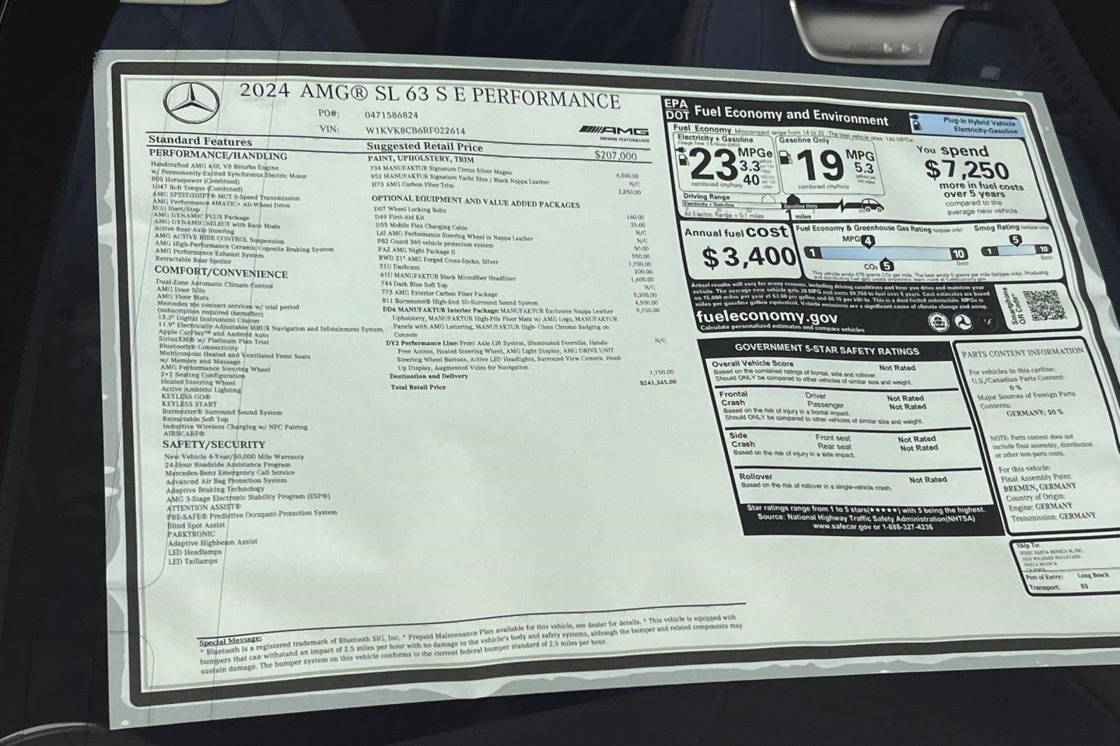 New 2024 Mercedes-Benz SL 63 AMG S e Performance 4MATIC image 28