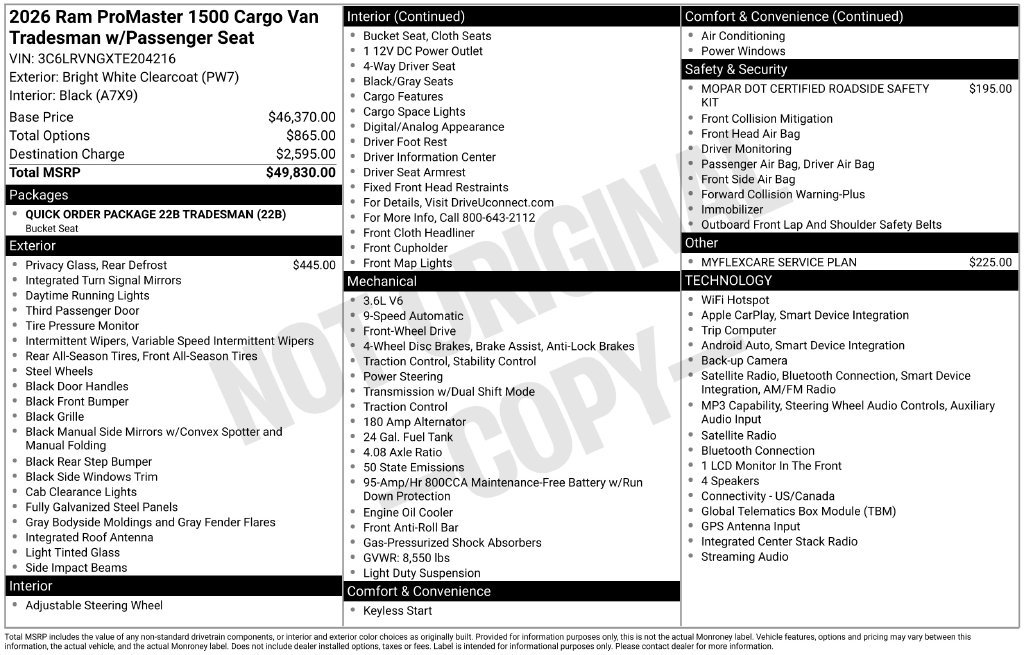 New 2026 RAM ProMaster 1500 FWD image 37