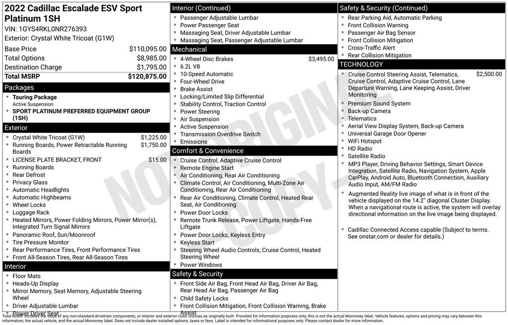 Used 2022 Cadillac Escalade ESV Sport Platinum AWD/4WD image 70