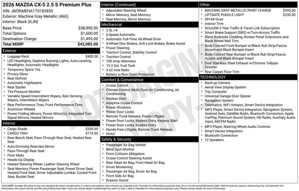 New 2026 MAZDA CX-5 2.5 S w/ Premium Plus Package AWD/4WD image 3