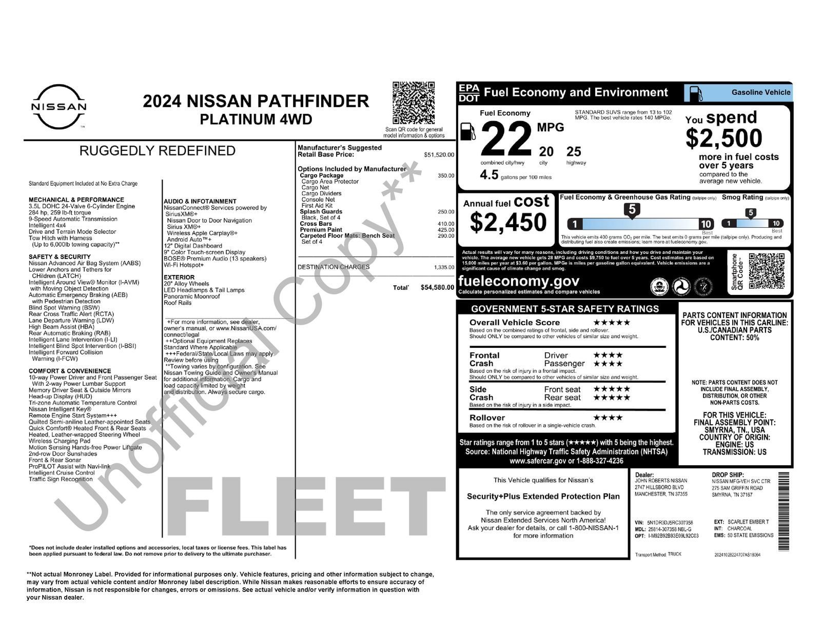 Used 2024 Nissan Pathfinder Platinum w/ Cargo Package AWD/4WD image 10