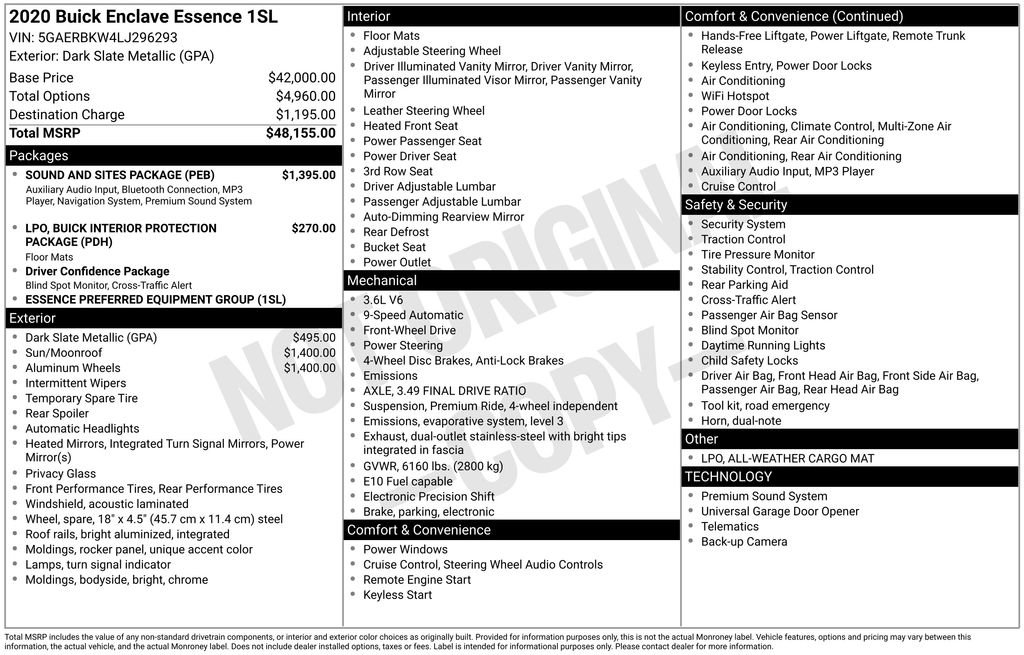 Used 2020 Buick Enclave Essence w/ Sound and Sites Package image 5