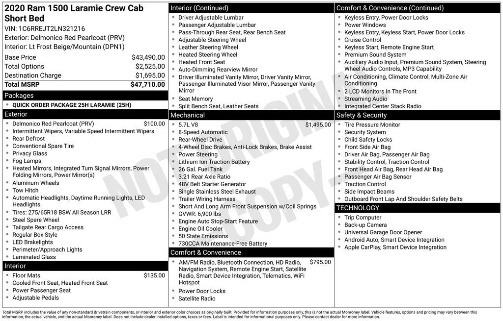 Used 2020 RAM 1500 Laramie RWD image 24