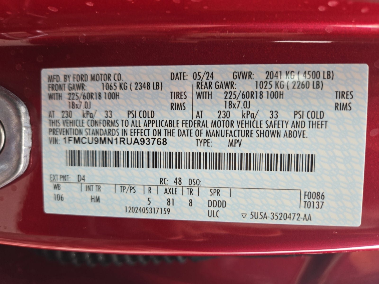 Certified 2024 Ford Escape ST-Line w/ Tech Pack #1 AWD/4WD image 26