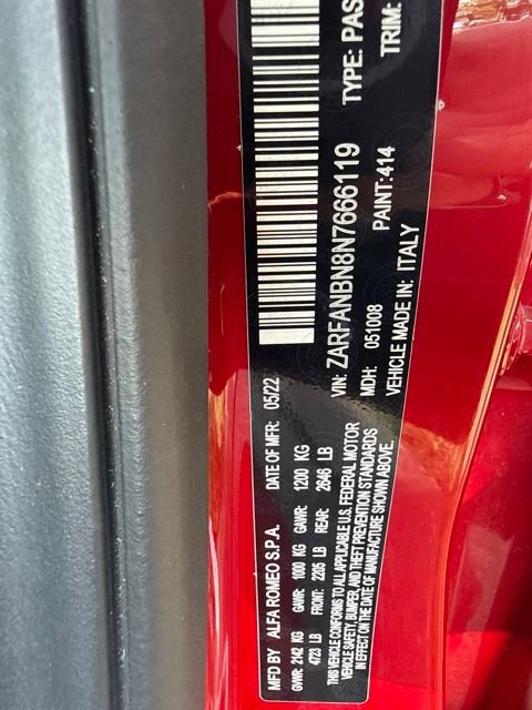 Used 2022 Alfa Romeo Giulia Veloce AWD/4WD image 10