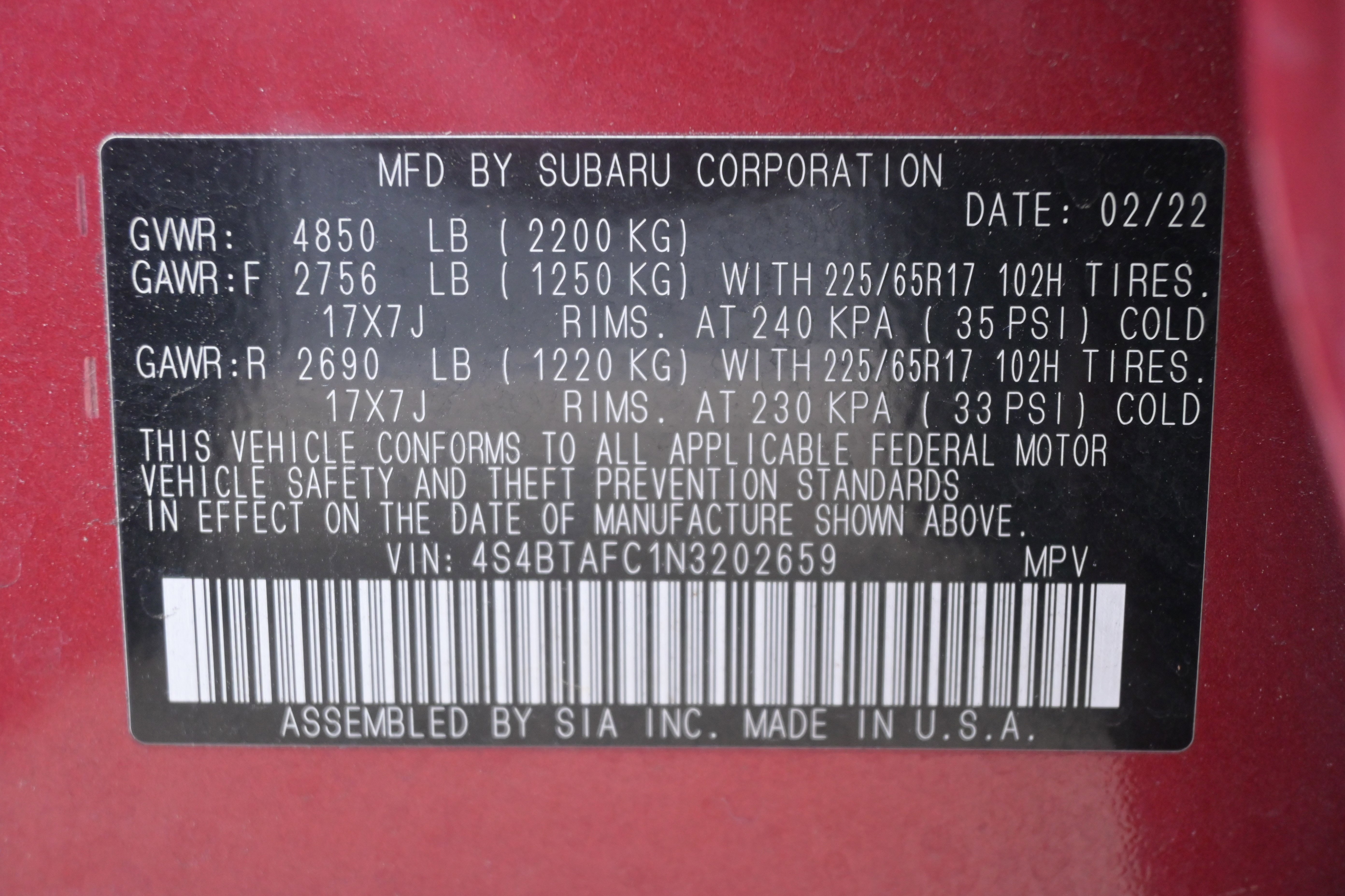 Certified 2022 Subaru Outback Premium AWD/4WD image 37