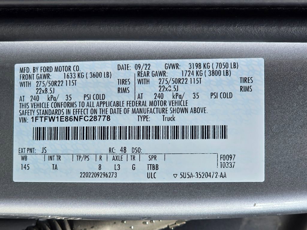 Used 2022 Ford F150 Limited AWD/4WD image 28