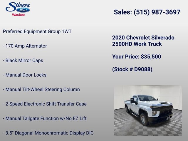 Used 2020 Chevrolet Silverado 2500 W/T w/ WT Convenience Package AWD/4WD image 16