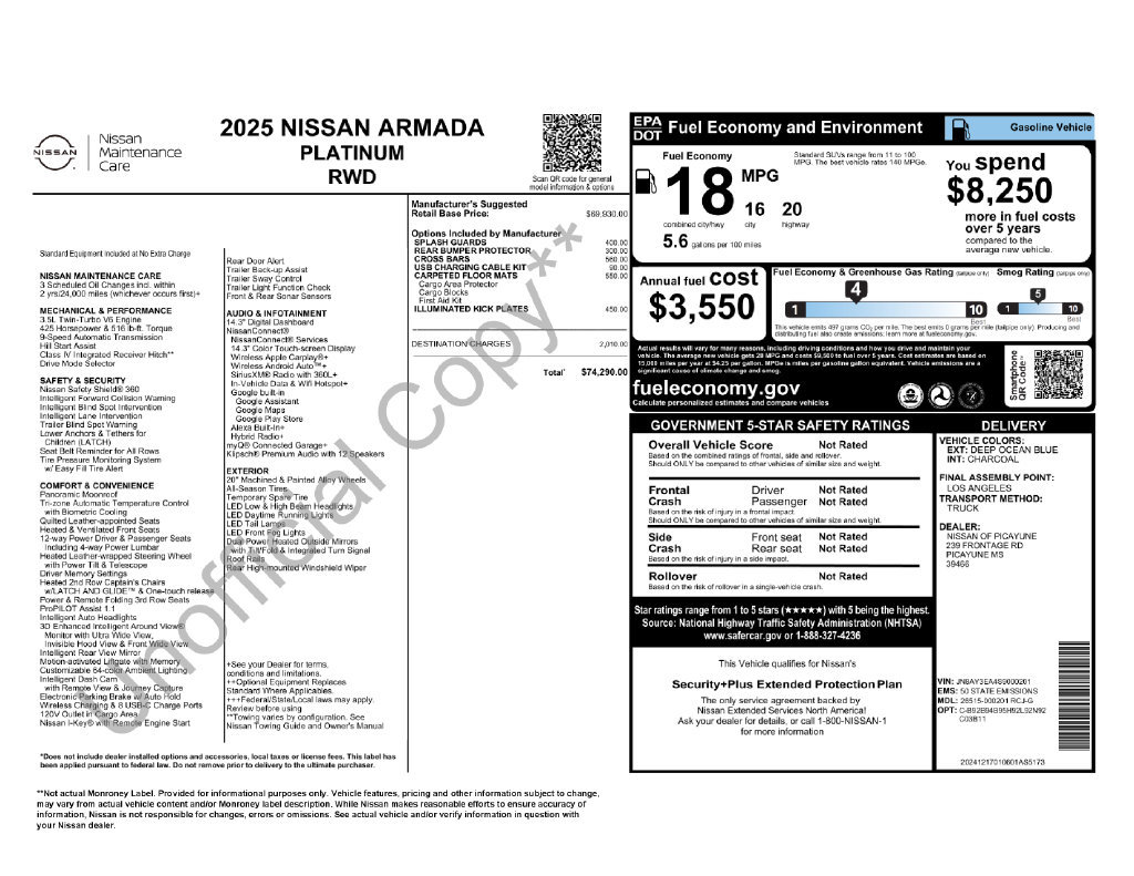Used 2025 Nissan Armada Platinum RWD image 9