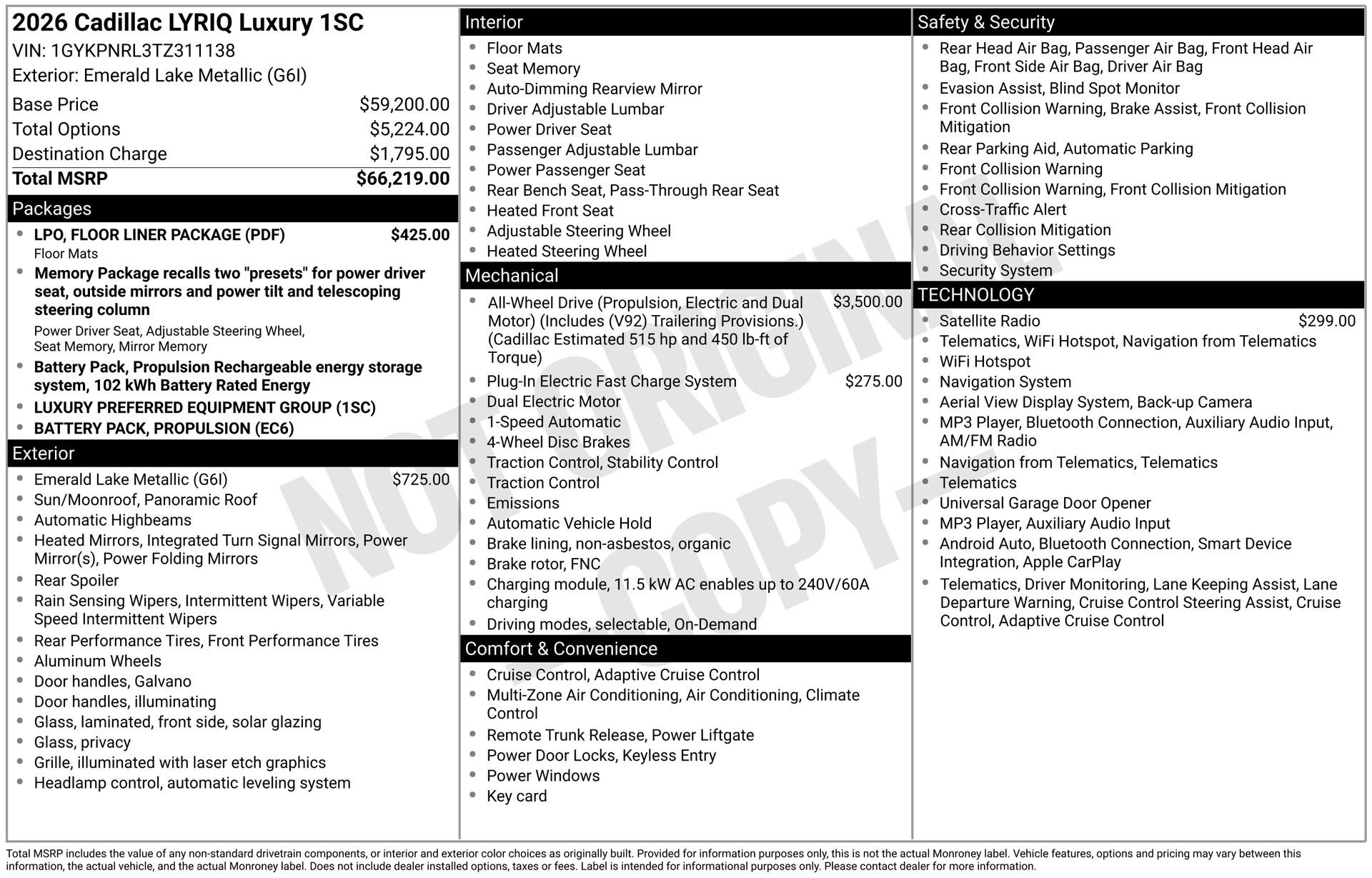 New 2026 Cadillac Lyriq Luxury w/ LPO, Floor Liner Package AWD/4WD image 41